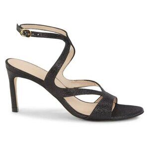 New Stuart Weitzman Mariposa Glitter Leather Sandals Size 7.5